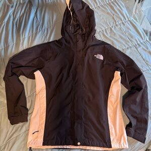 The North Face Black and Cream Hooded Jacket